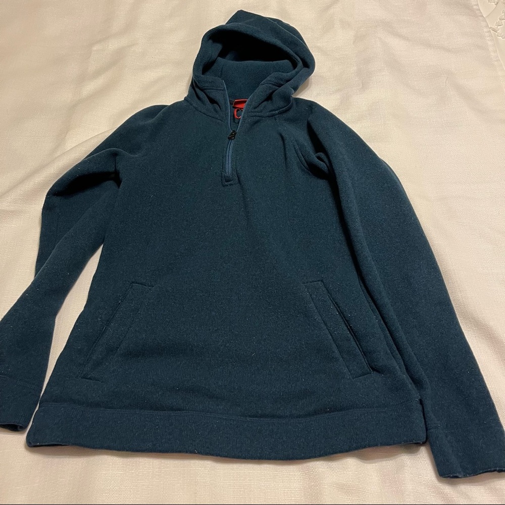 Blue Eastern Mountain Sports (EMS) Hooded Quarter Zip Sweatshirt/Fleece X-Small
